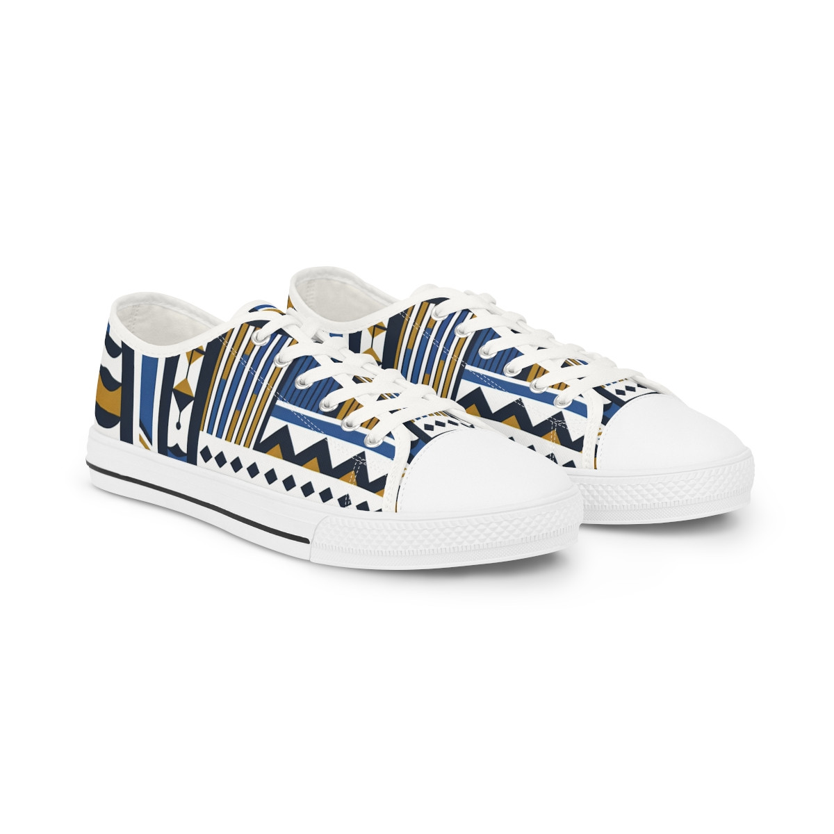 "AfroStride: Kente Kicks" - Men's Lowtop Sneakers