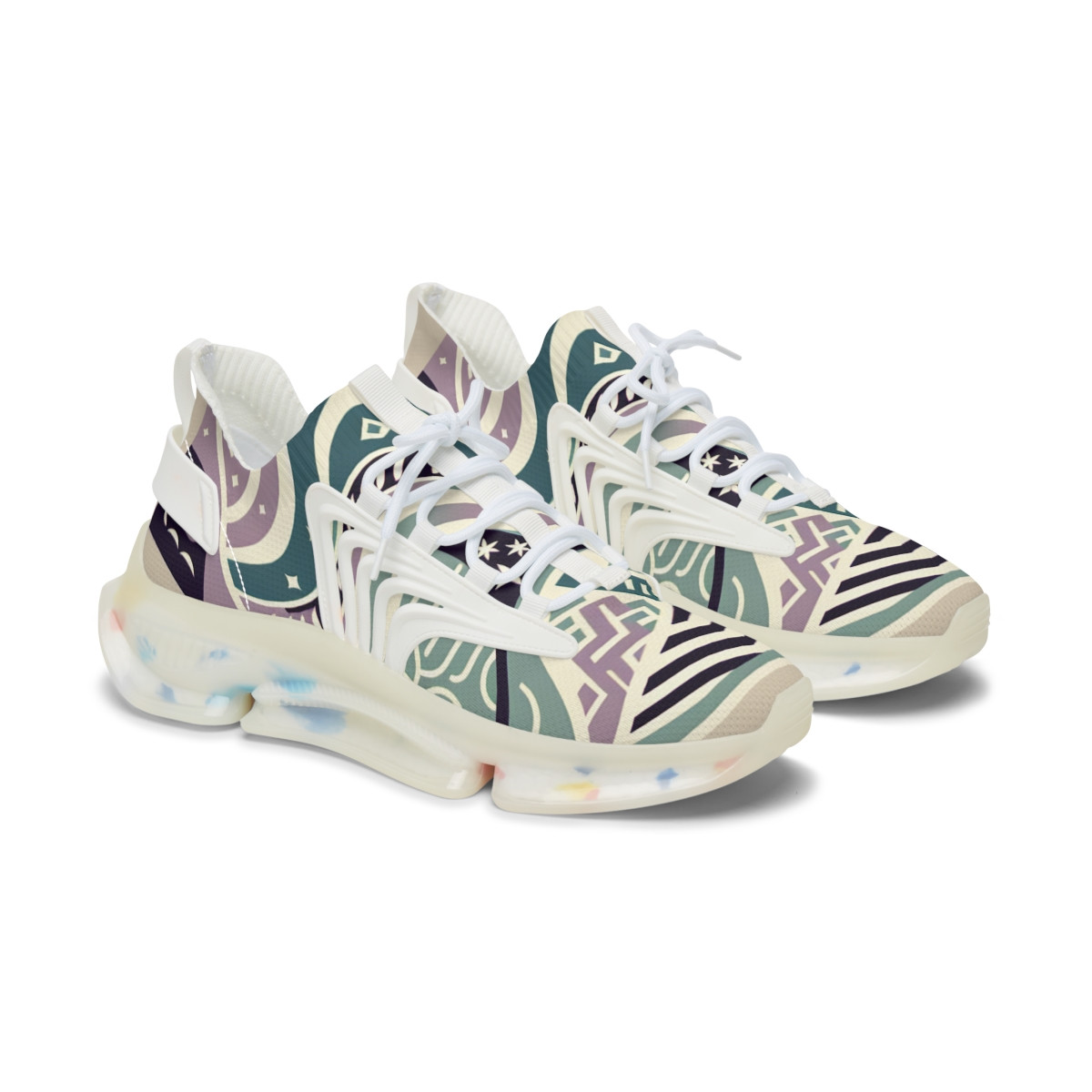 "AfroStride: Kente Kaleidoscope Sneakers" - Women's Mesh Sneaker