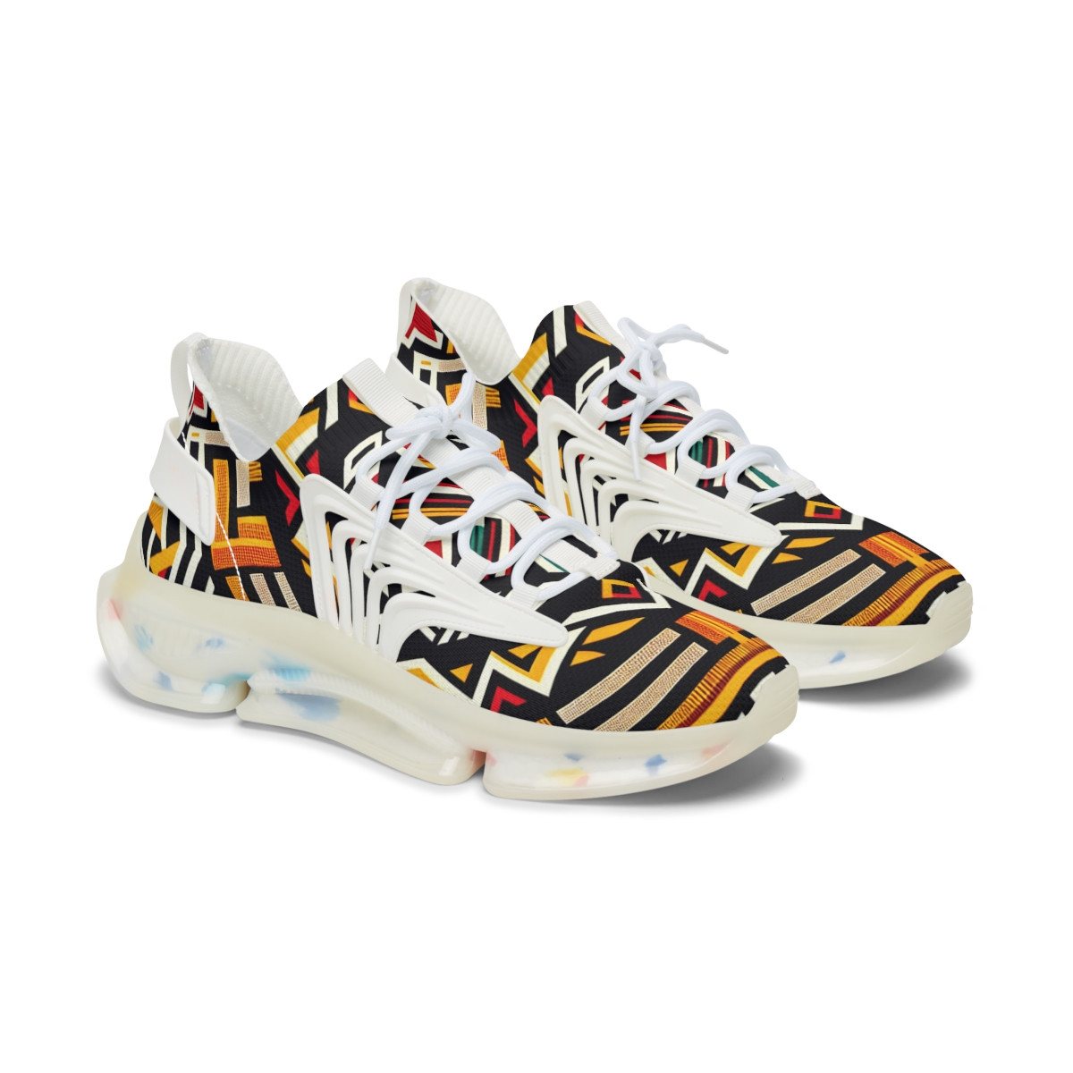 "Heritage Stride: Afro-Pulse Kente Sneakers" - Women's Mesh Sneaker