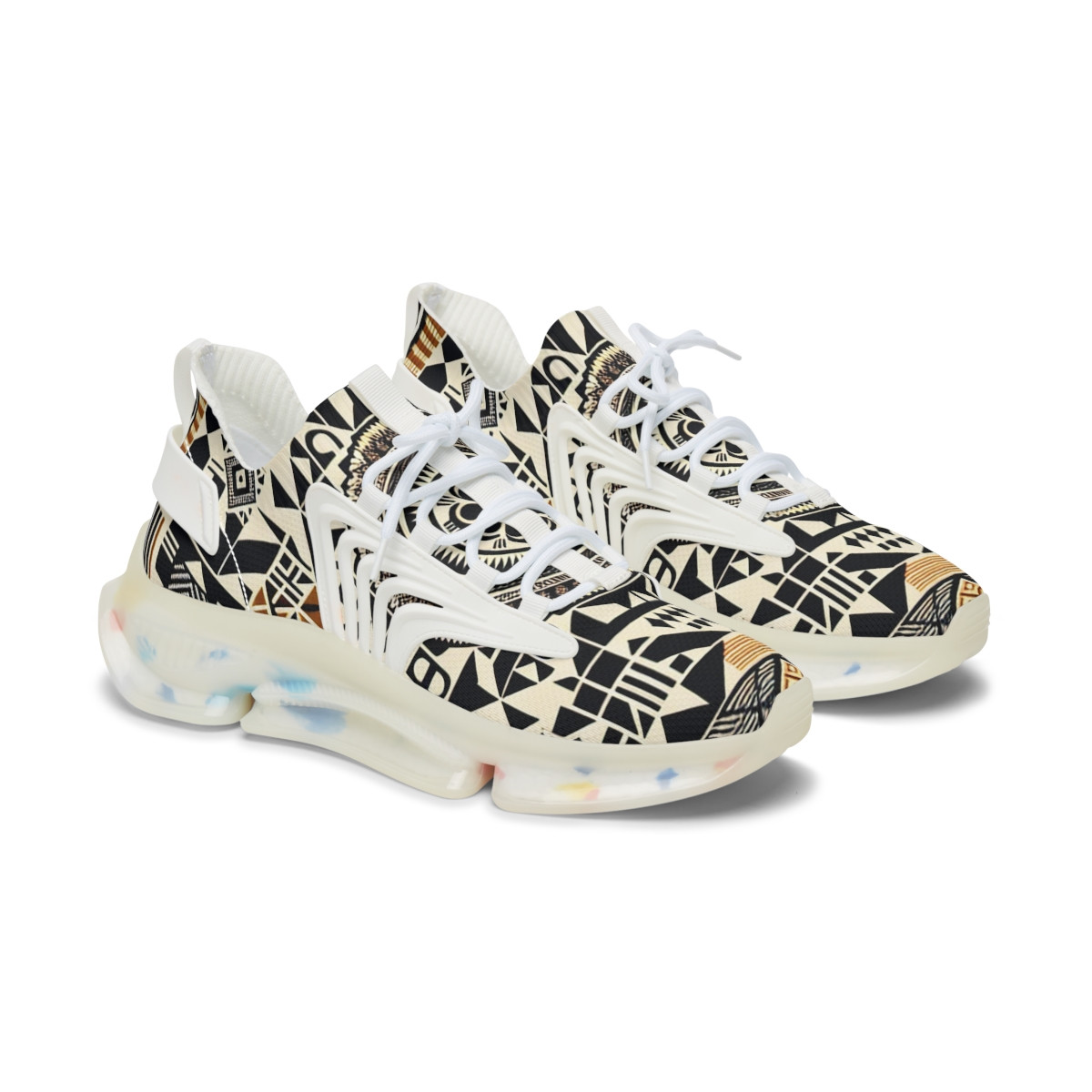 "AfroFusion Kente Kicks" - Women's Mesh Sneaker