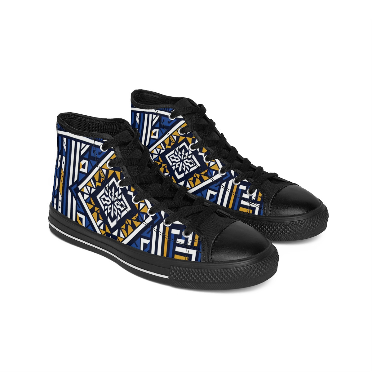 "AfroStride Vibrant Kente Kicks" - Women's Classic Sneakers