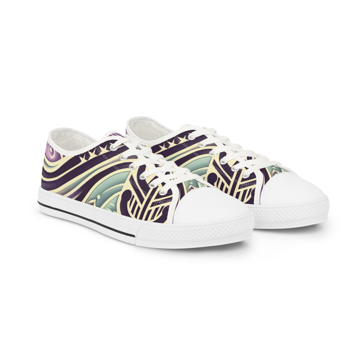 "AfroStride Kente Kicks" - Men's Lowtop Sneakers