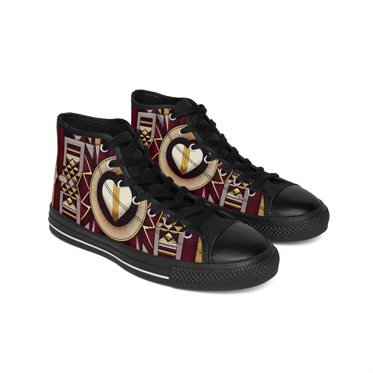 "Kente Kaleidoscope Kicks" - Women's Classic Sneakers