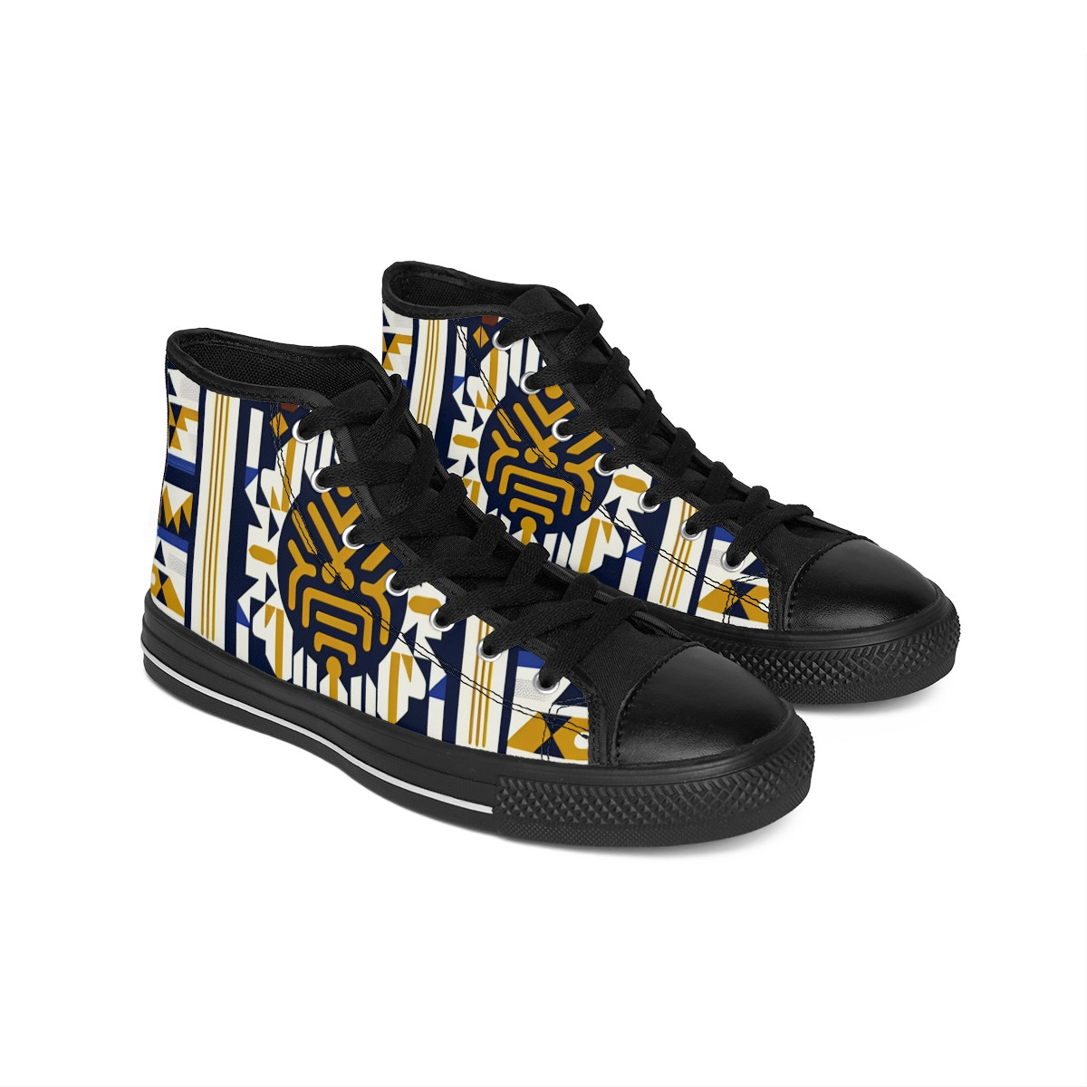 "AfroEclipse Kente Kicks" - Men's Classic Sneakers