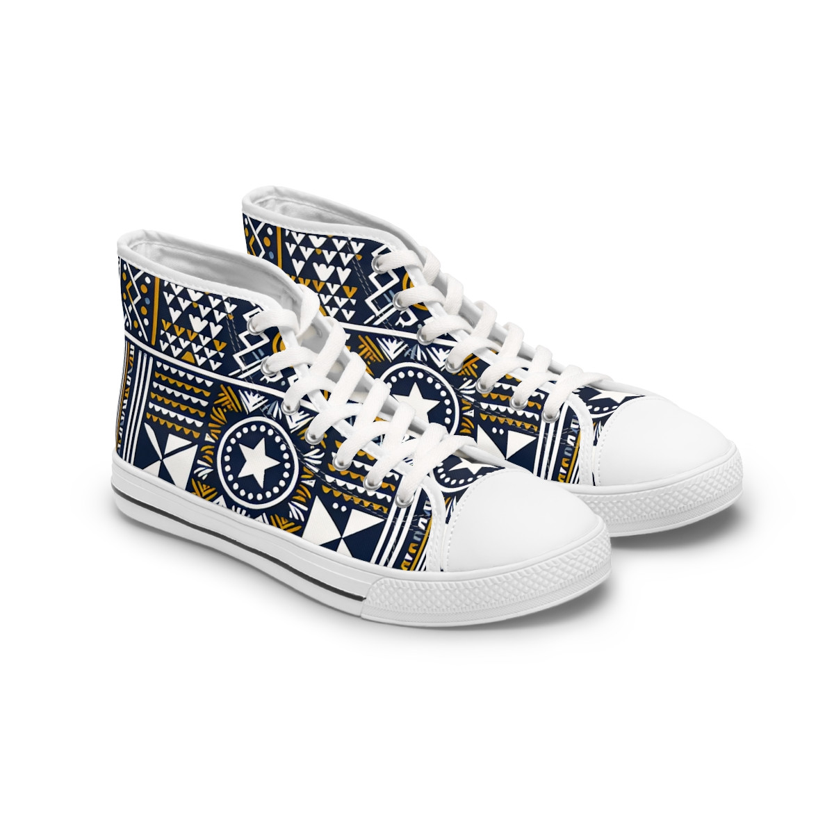 "AfroFusion Kente Kicks" - Womn's High top Sneakers