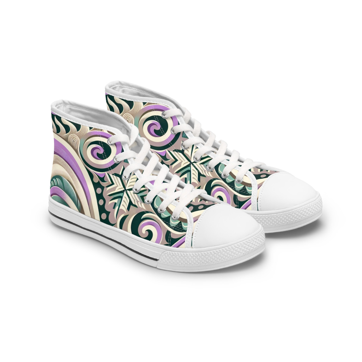 "AfroFusion Kente Kicks" - Womn's High top Sneakers