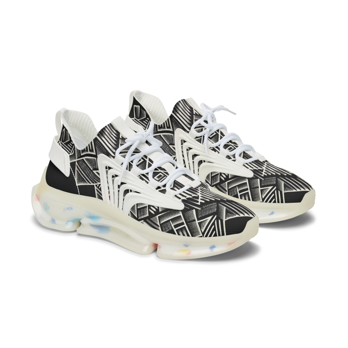 "AfroFusion Kente Kicks" - Women's Mesh Sneaker
