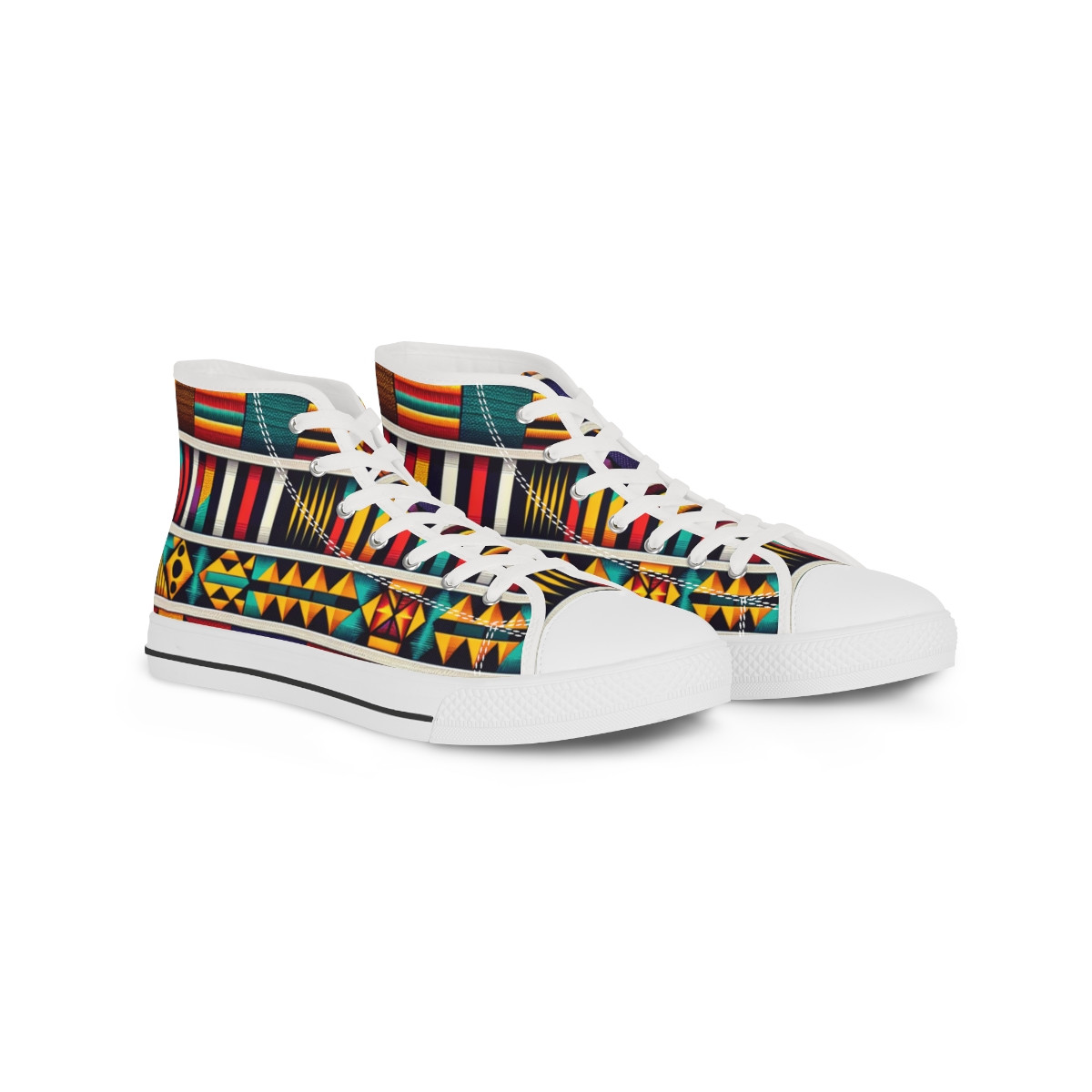 "AfroStride Kente Kicks" - Men's High top Sneakers