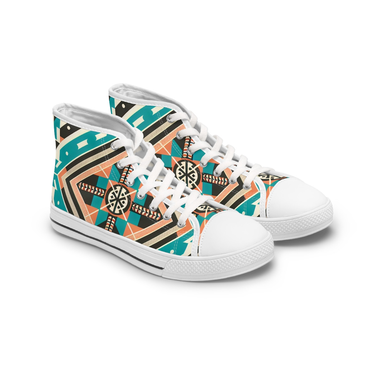 "AfroStride Kente Kicks" - Womn's High top Sneakers