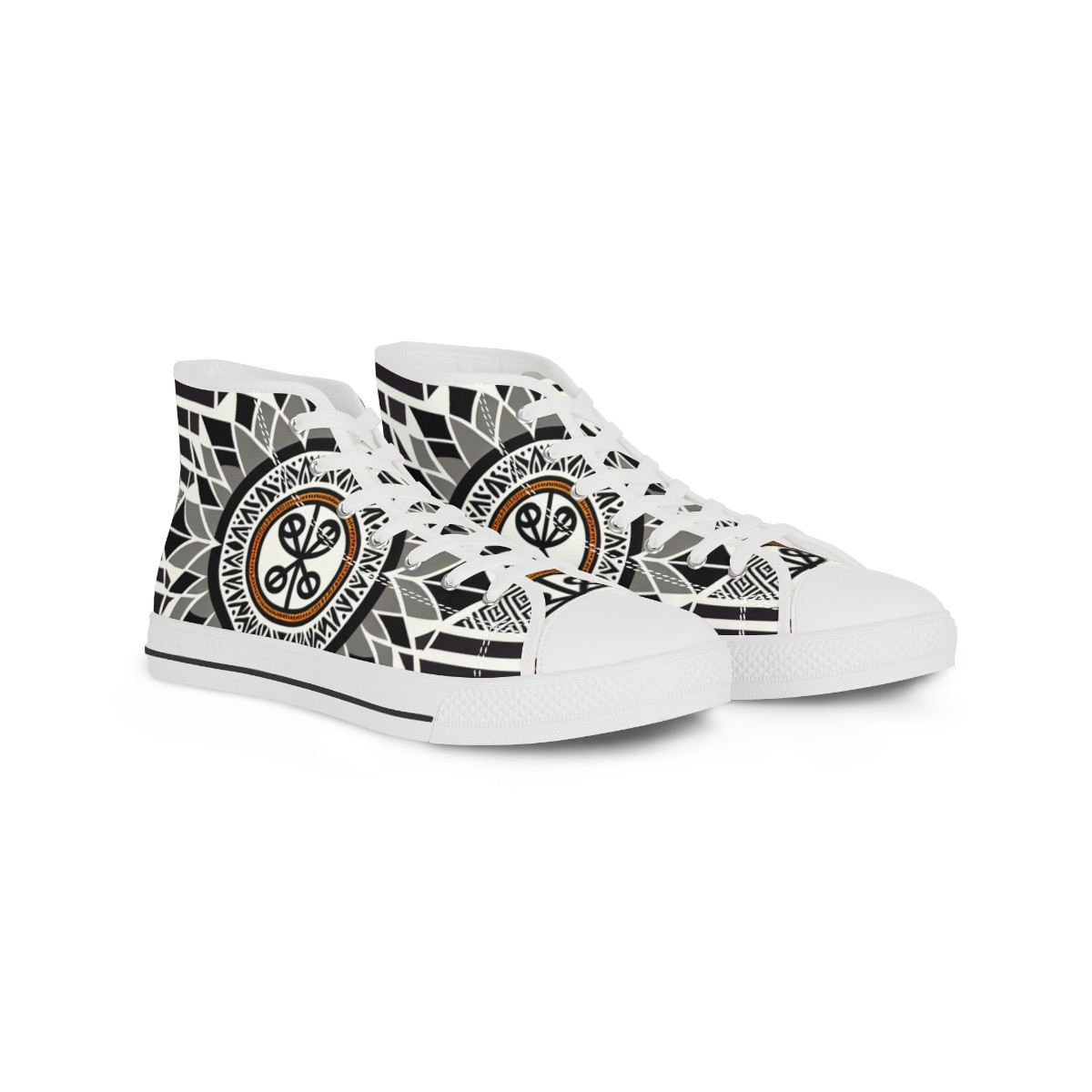 "Kente Kicks: The AfroFusion Footprint" - Men's High top Sneakers
