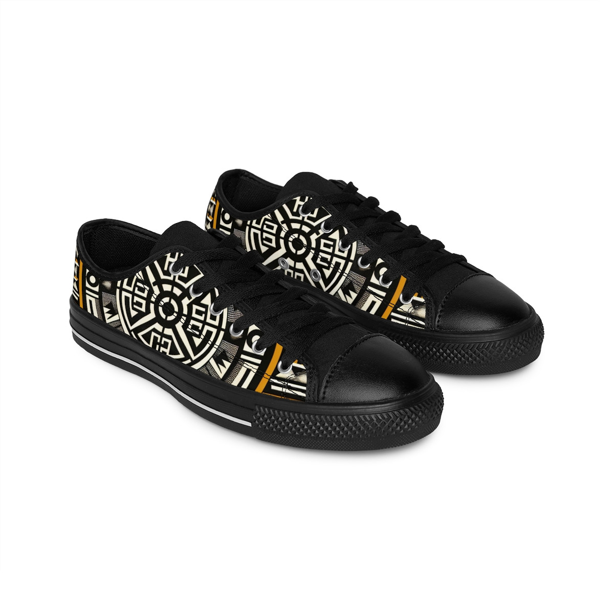 "Ashanti Steps: Kente Kaleidoscope Sneakers" - Women's Sneakers