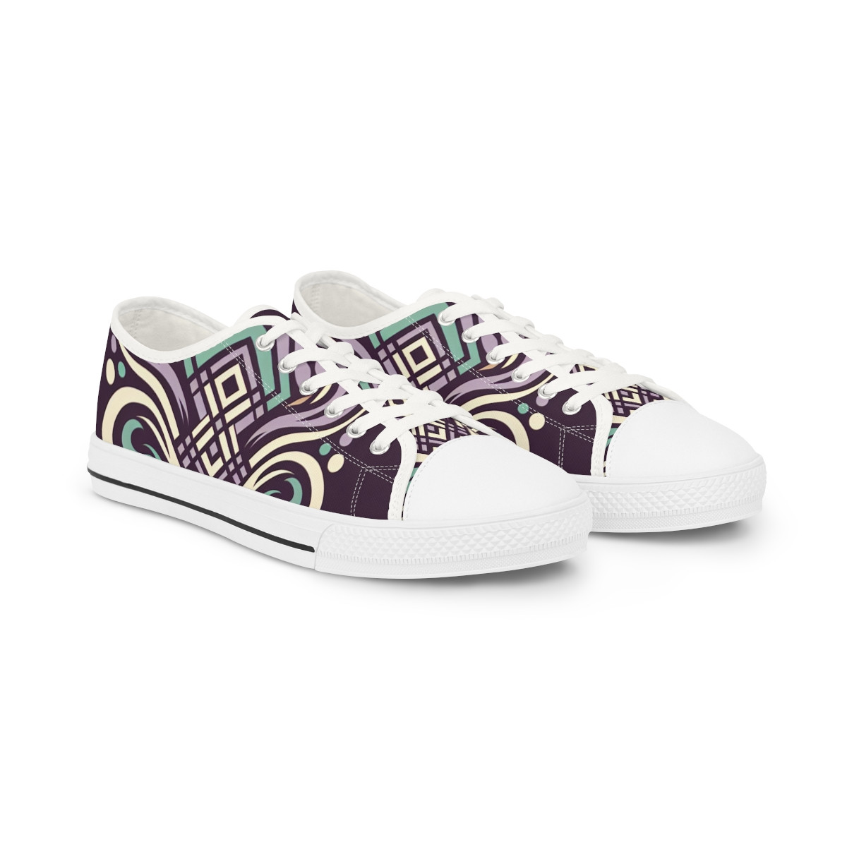 "AfroStride Kente Kaleidoscope Sneakers" - Men's Lowtop Sneakers