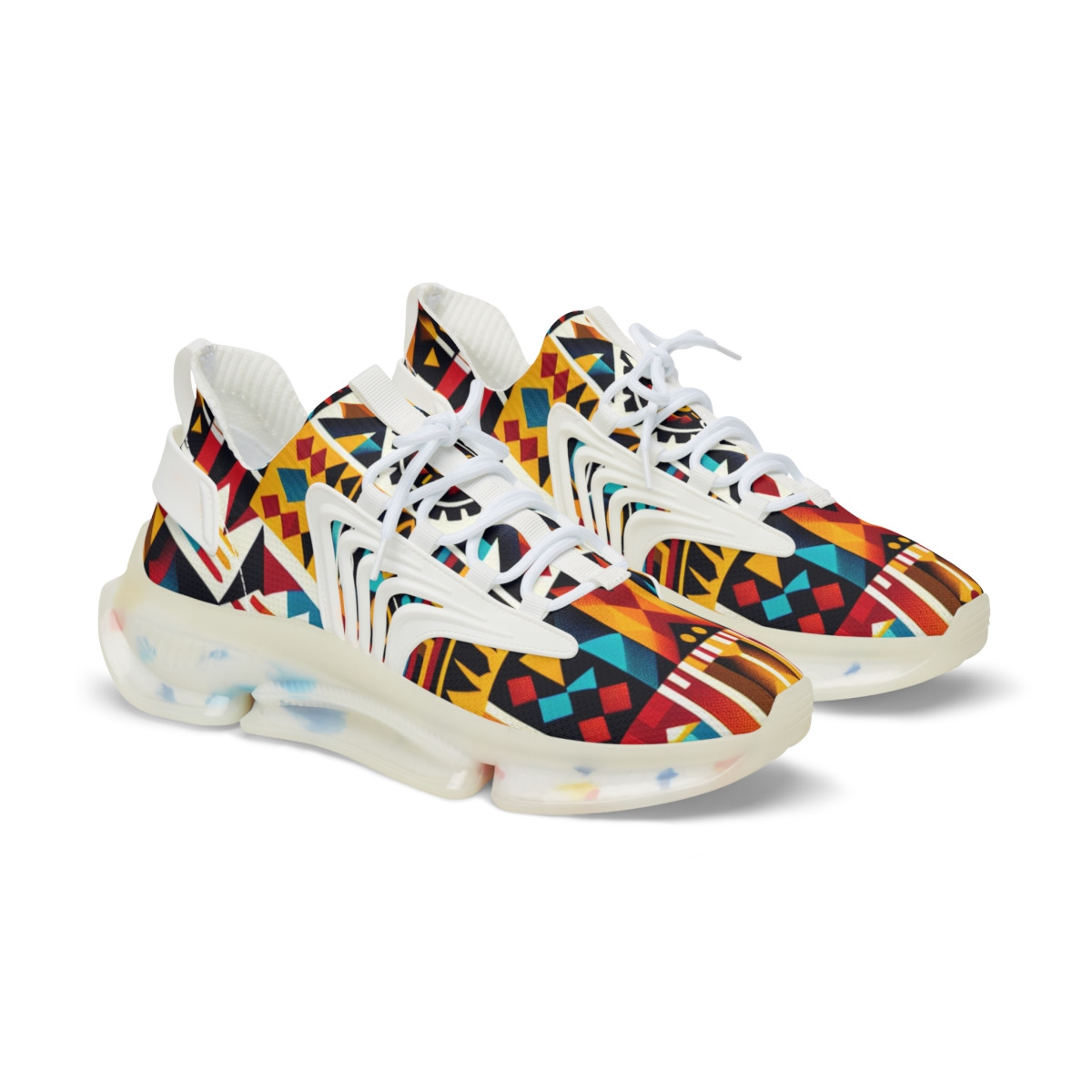 "AfroPulse Kente Kicks" - Men's Mesh Sneaker