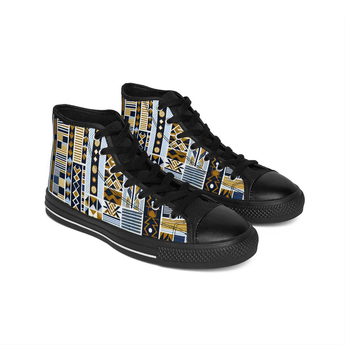 "AfroStride Kente Kicks" - Women's Classic Sneakers