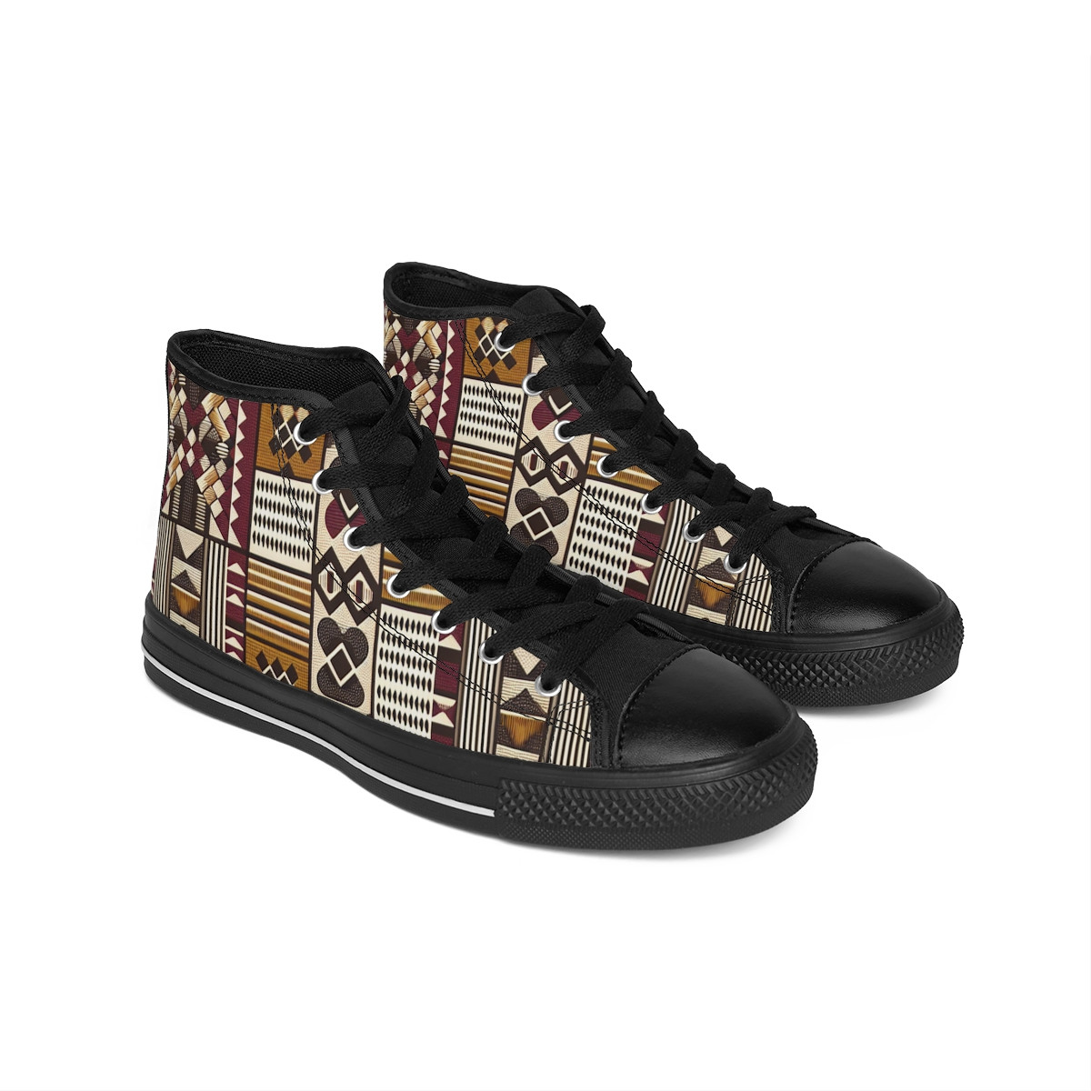 "AfroPulse Kente Kicks" - Women's Classic Sneakers