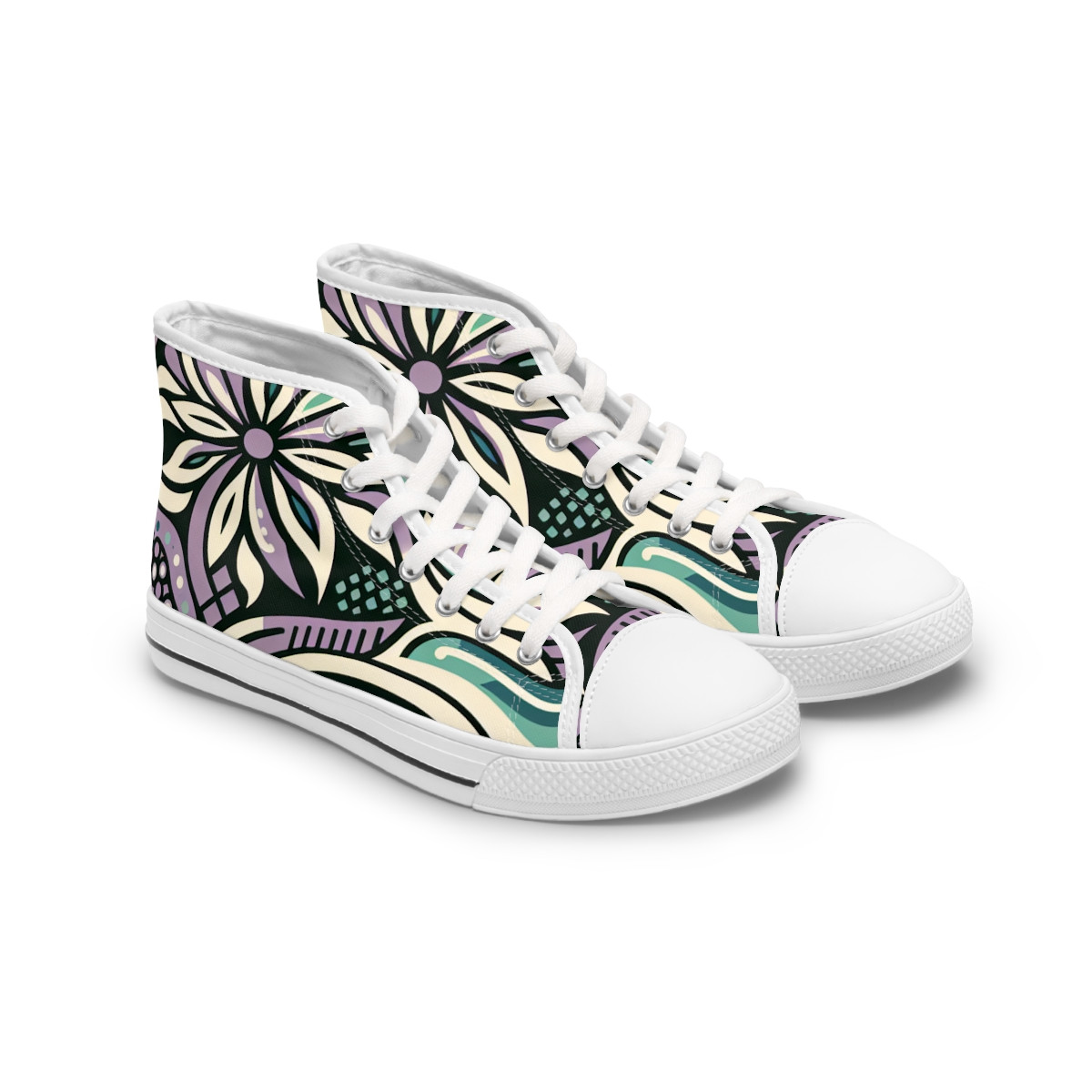 "AfroFusion Kente Kicks" - Womn's High top Sneakers