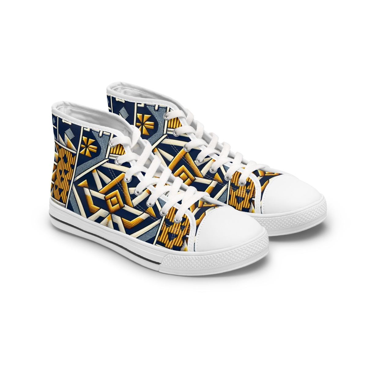 "KenteKicks: AfroDynamix Edition" - Womn's High top Sneakers