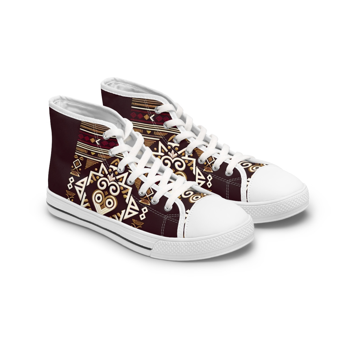 "AfroStride Kente Kicks" - Womn's High top Sneakers