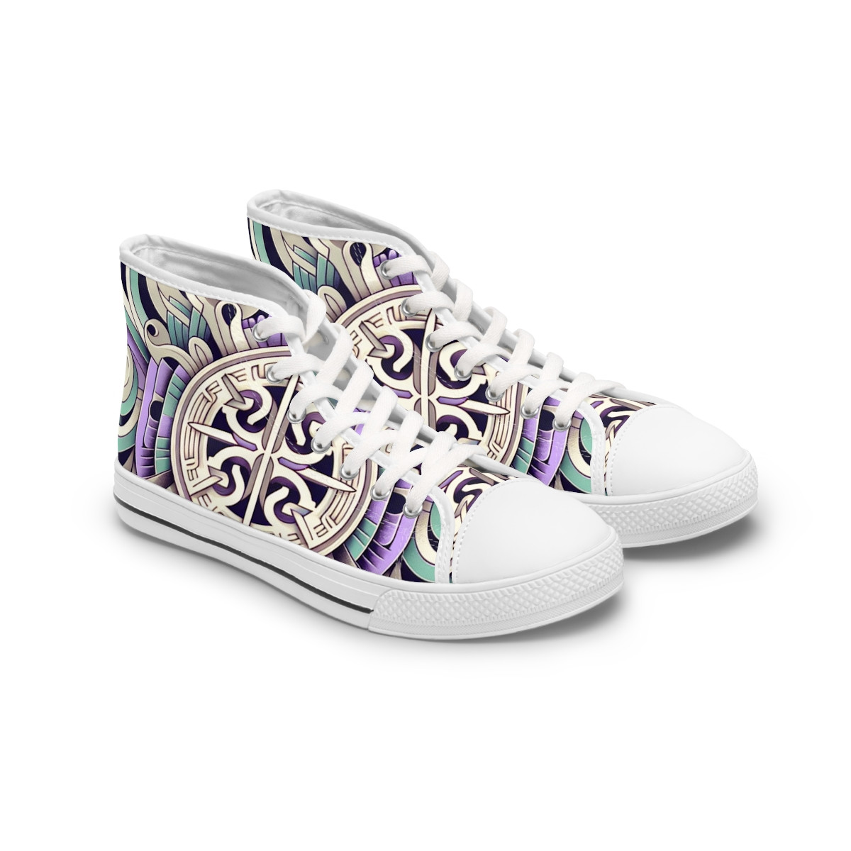 "Kente Kaleidoscope Kicks" - Womn's High top Sneakers