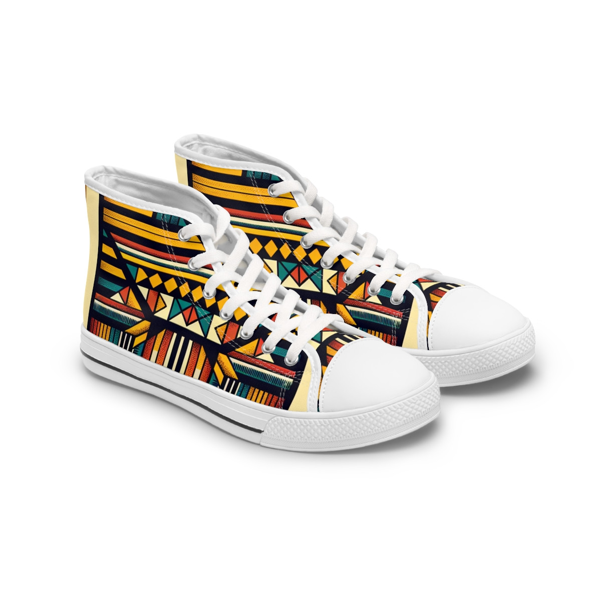 "AfroStride Kente Kicks" - Womn's High top Sneakers