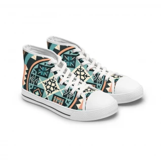 "AfroRhythm Kente Kicks" - Womn's High top Sneakers