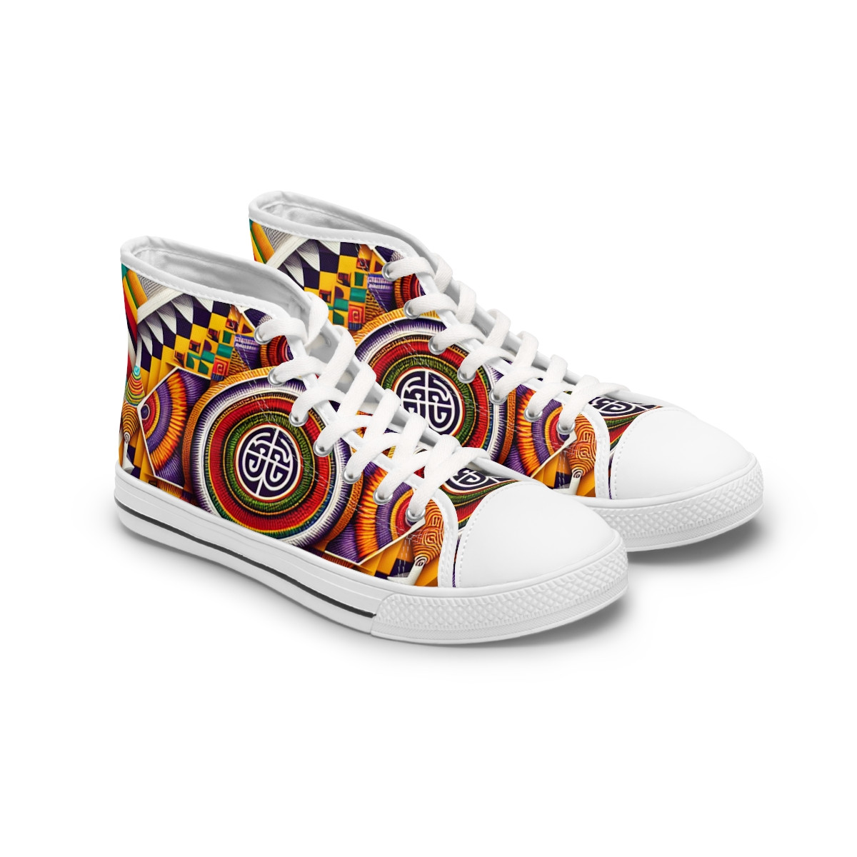 "AfroExotique Kente Kicks" - Womn's High top Sneakers