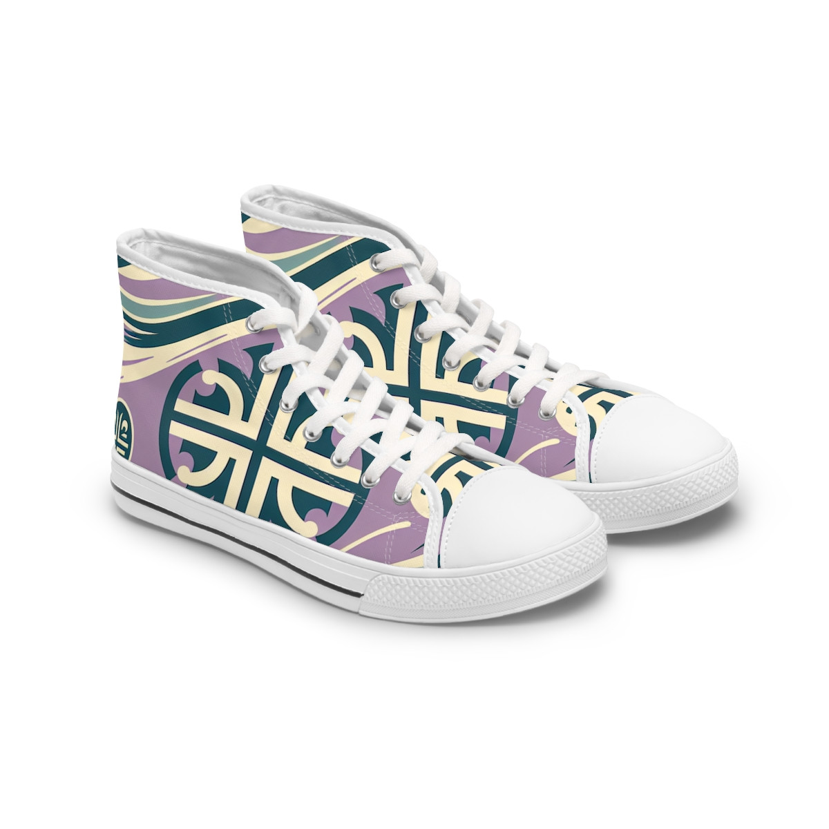"AfroFusion Kente Kicks" - Womn's High top Sneakers
