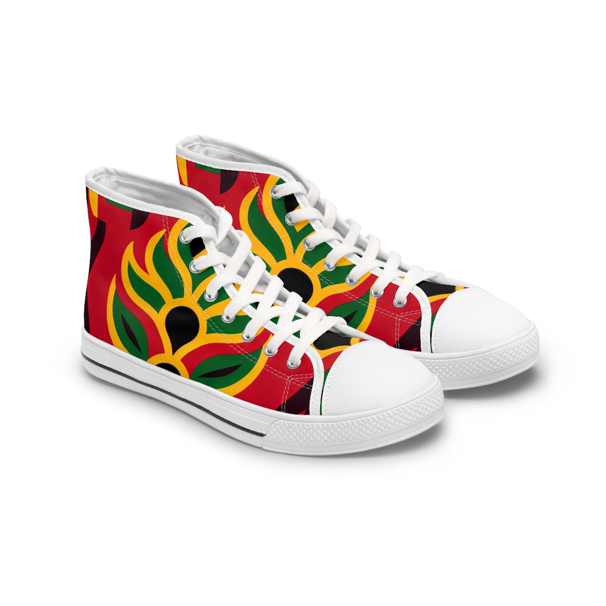 "AfroPulse Kente Kicks" - Womn's High top Sneakers