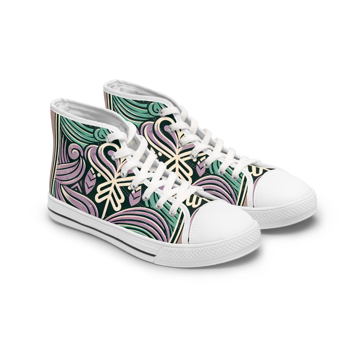 "AfroFusion Kente Kicks" - Womn's High top Sneakers