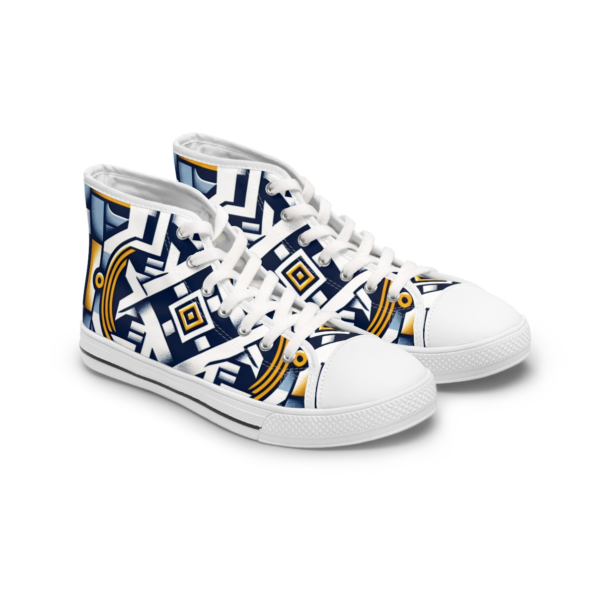 "AfroEclipse Kente Kicks" - Womn's High top Sneakers
