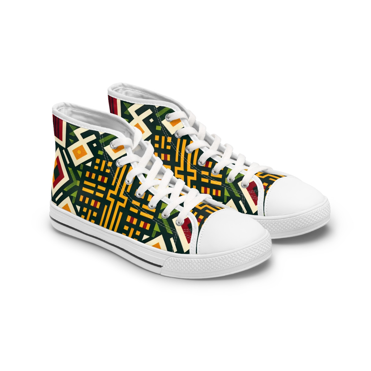 "Kente Kicks Royale" - Womn's High top Sneakers