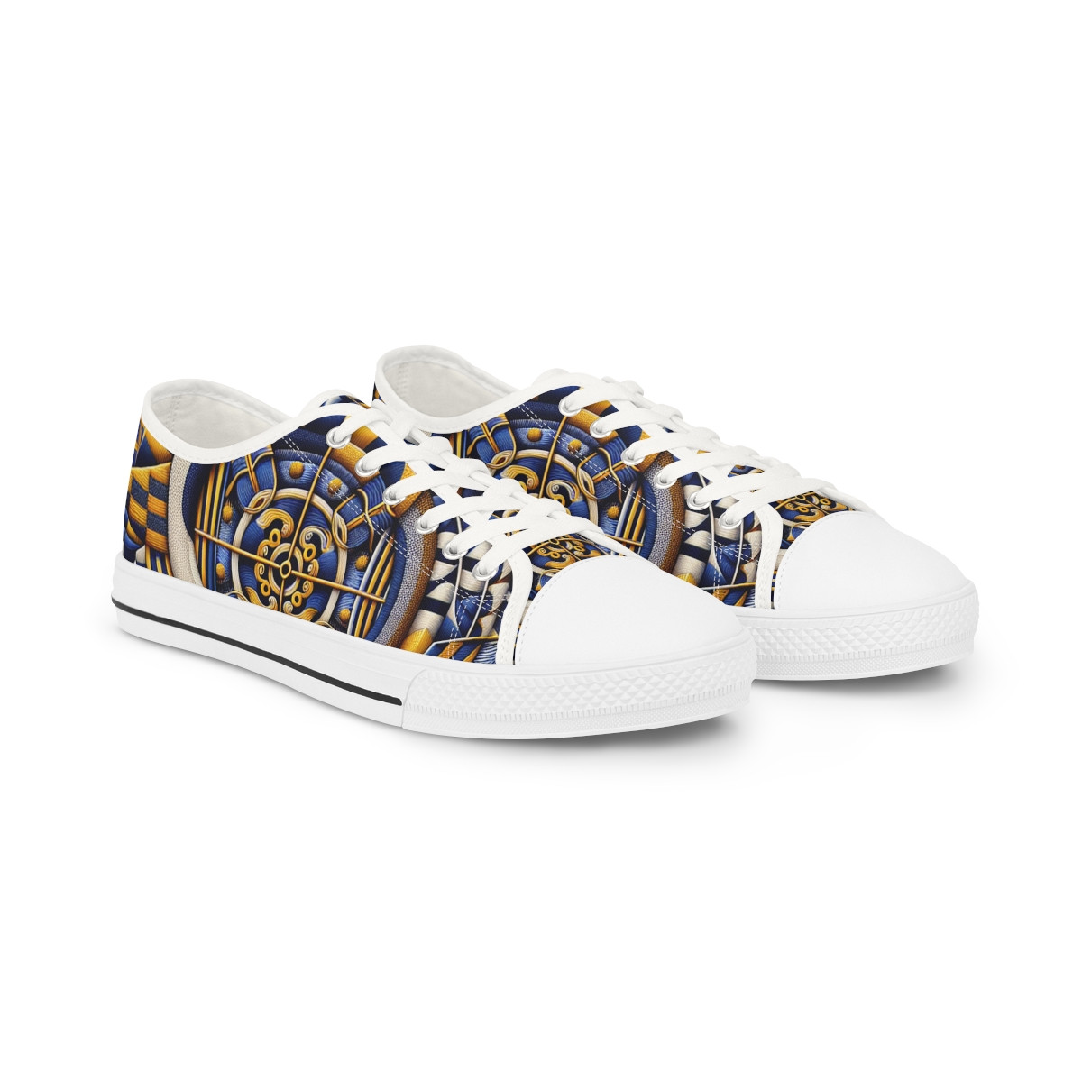 "AfroStride Kente Kicks" - Men's Lowtop Sneakers