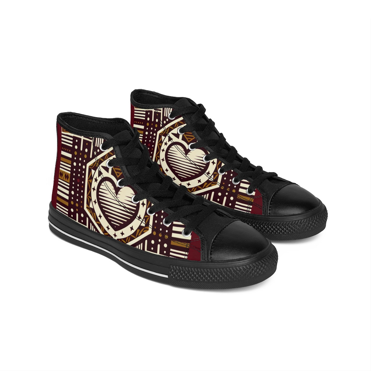 "AfroPulse Kente Kicks" - Women's Classic Sneakers