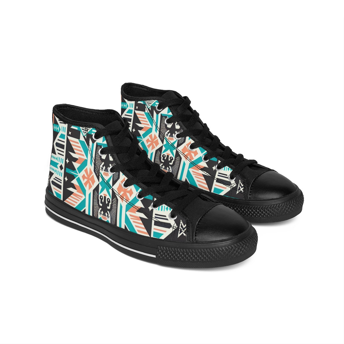 "AfroRhythm Kente Kicks" - Women's Classic Sneakers