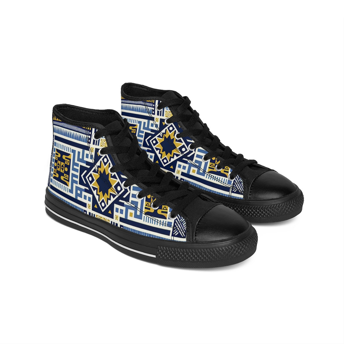 "AfroStride: Kente Kaleidoscope Kicks" - Men's Classic Sneakers
