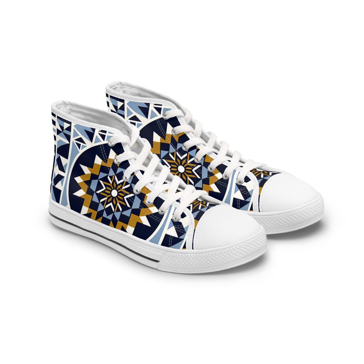 "Cultural Stride: Afro-Pulse Kente Sneakers" - Womn's High top Sneakers