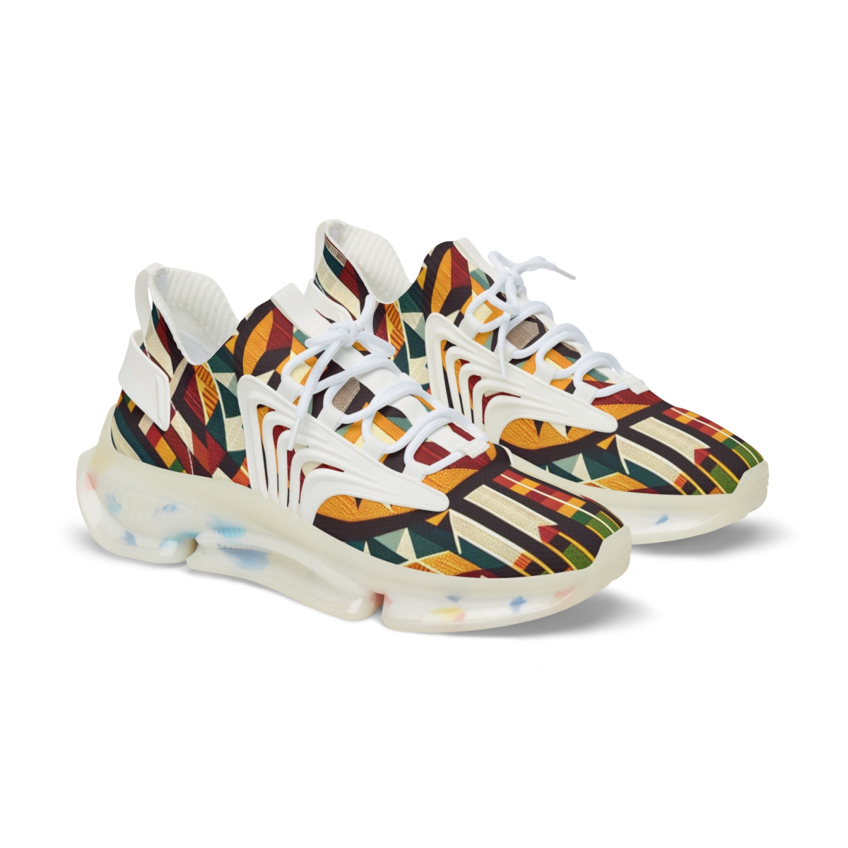 "AfroStride Vibrant Kente Kicks" - Men's Mesh Sneaker