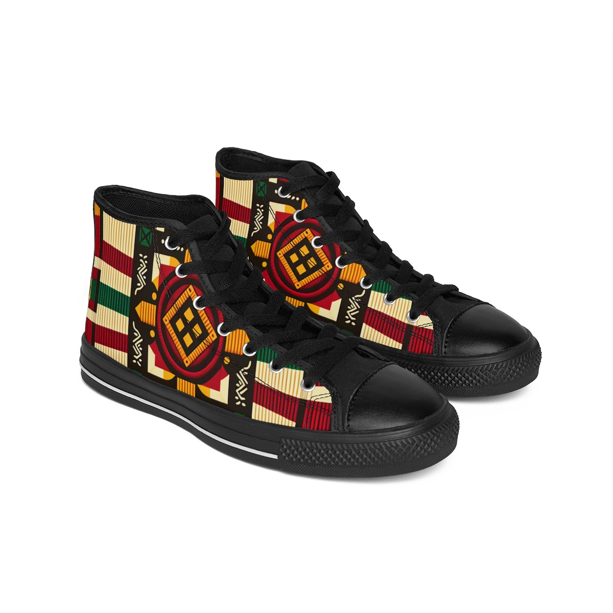 "HeritageStride Kente Kicks" - Men's Classic Sneakers
