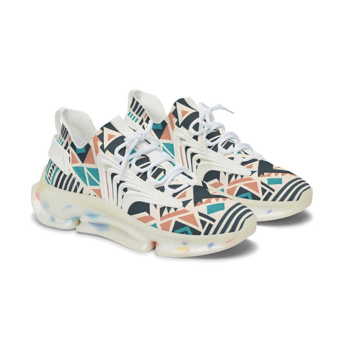 "AfroPulse Kente Kicks" - Women's Mesh Sneaker