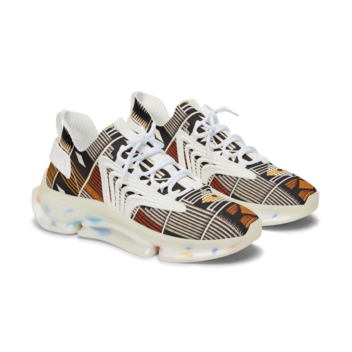 "AfroRhythm Kente Kicks" - Women's Mesh Sneaker