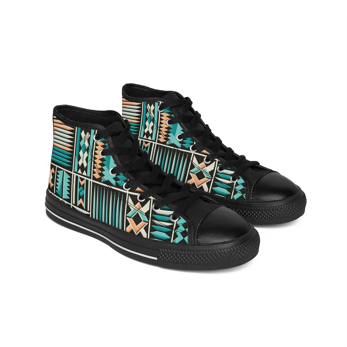 "AfroKicks: Kente Vibe Sneakers" - Women's Classic Sneakers