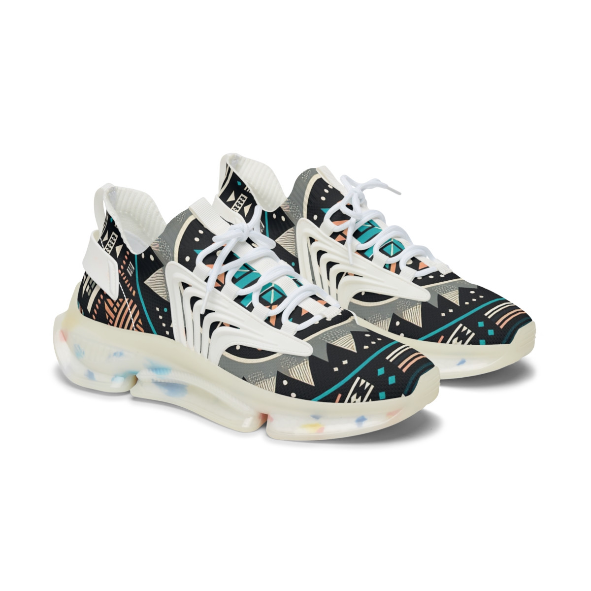"AfroStride: Kente Fusion Sneakers" - Women's Mesh Sneaker