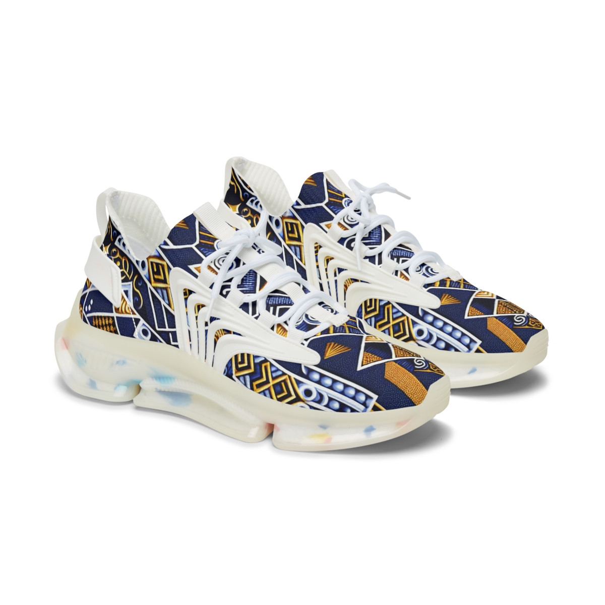 "AfroStride Kente Kicks" - Women's Mesh Sneaker