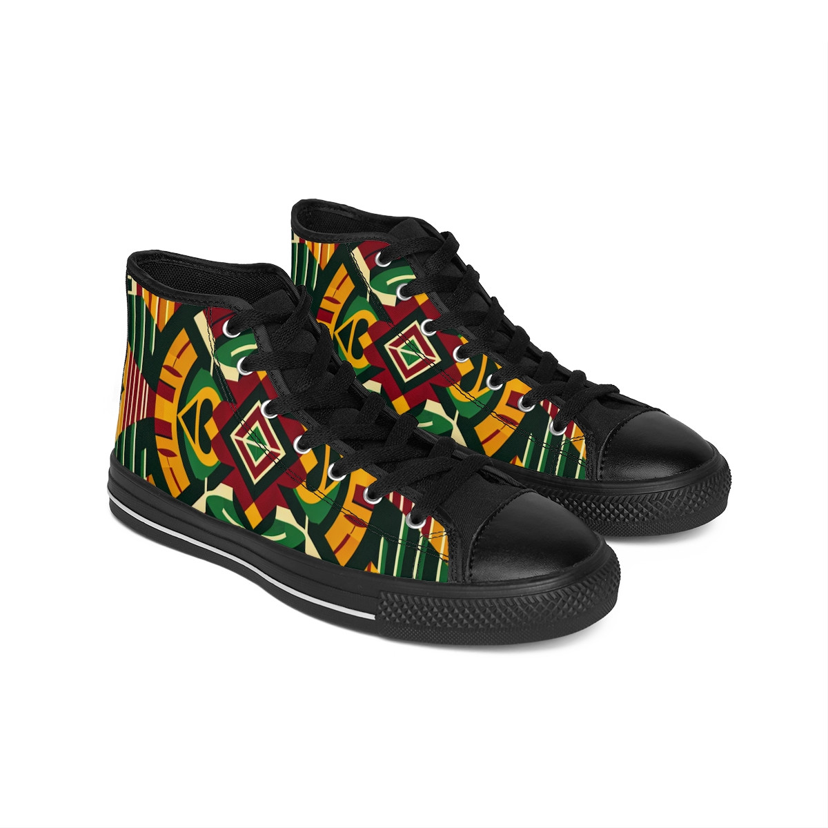 "AfroStride Kente Kicks" - Women's Classic Sneakers