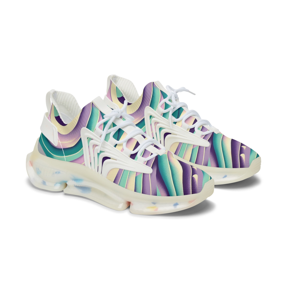 "AfroFusion Kente Kicks" - Women's Mesh Sneaker
