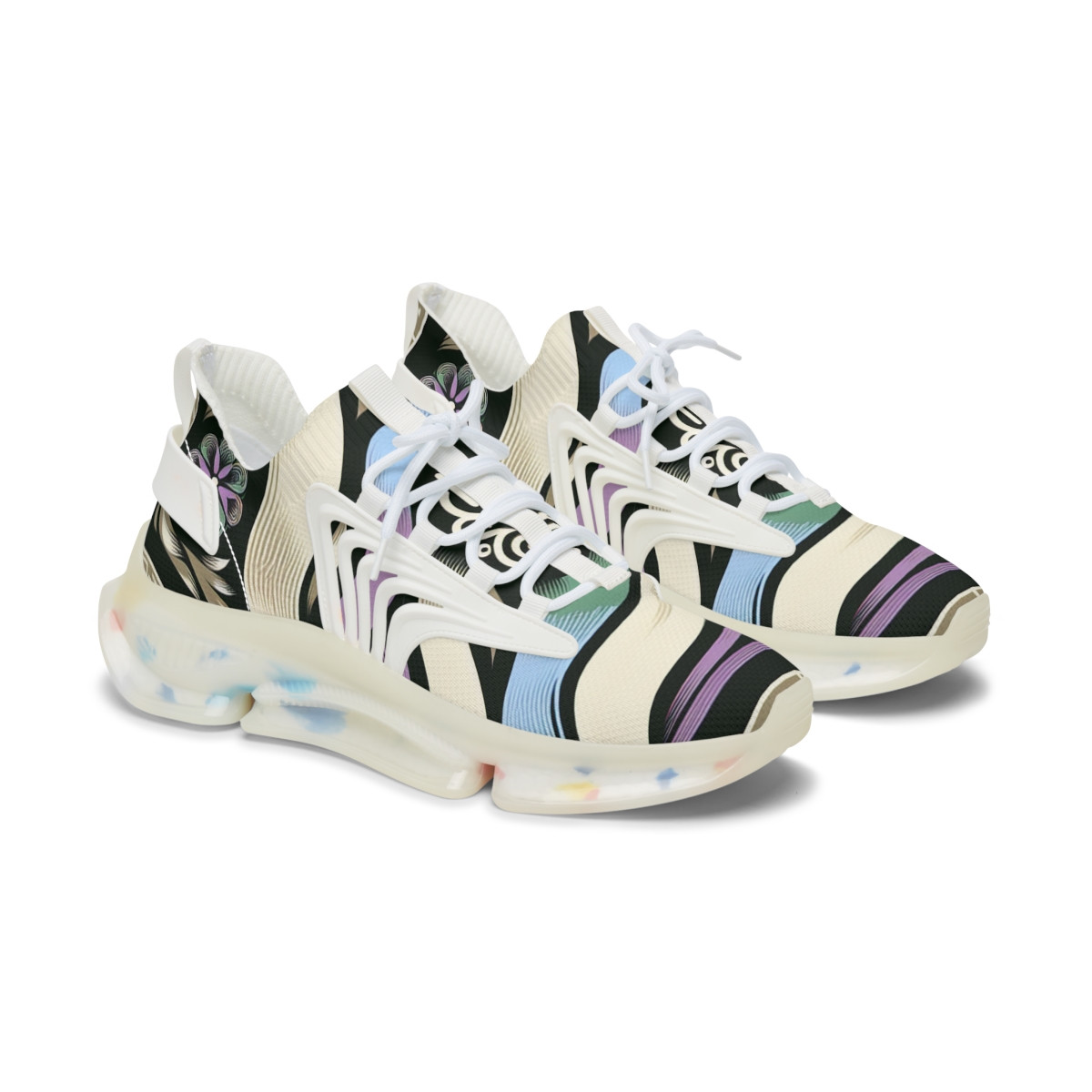 "Heritage Stride Kente Kicks" - Women's Mesh Sneaker
