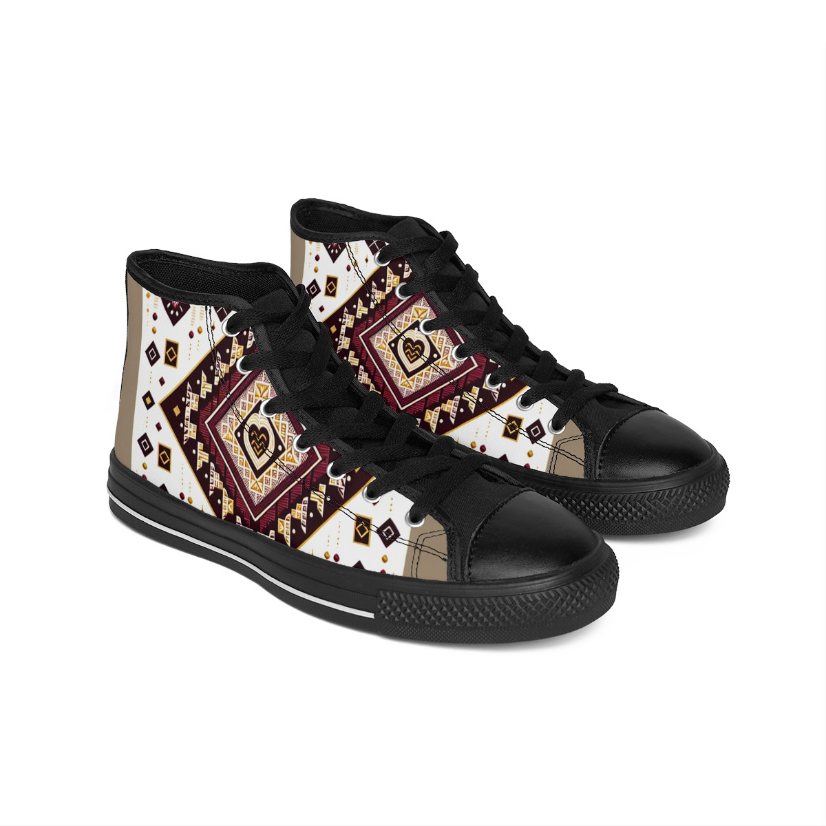 "Heritage Stride: Kente Fusion Sneakers" - Women's Classic Sneakers