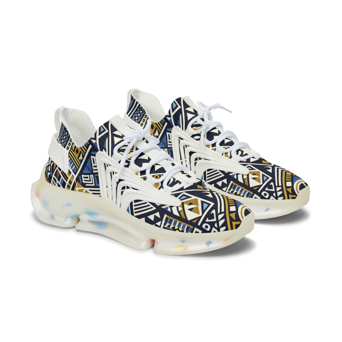 "AfroStride Kente Kicks" - Women's Mesh Sneaker