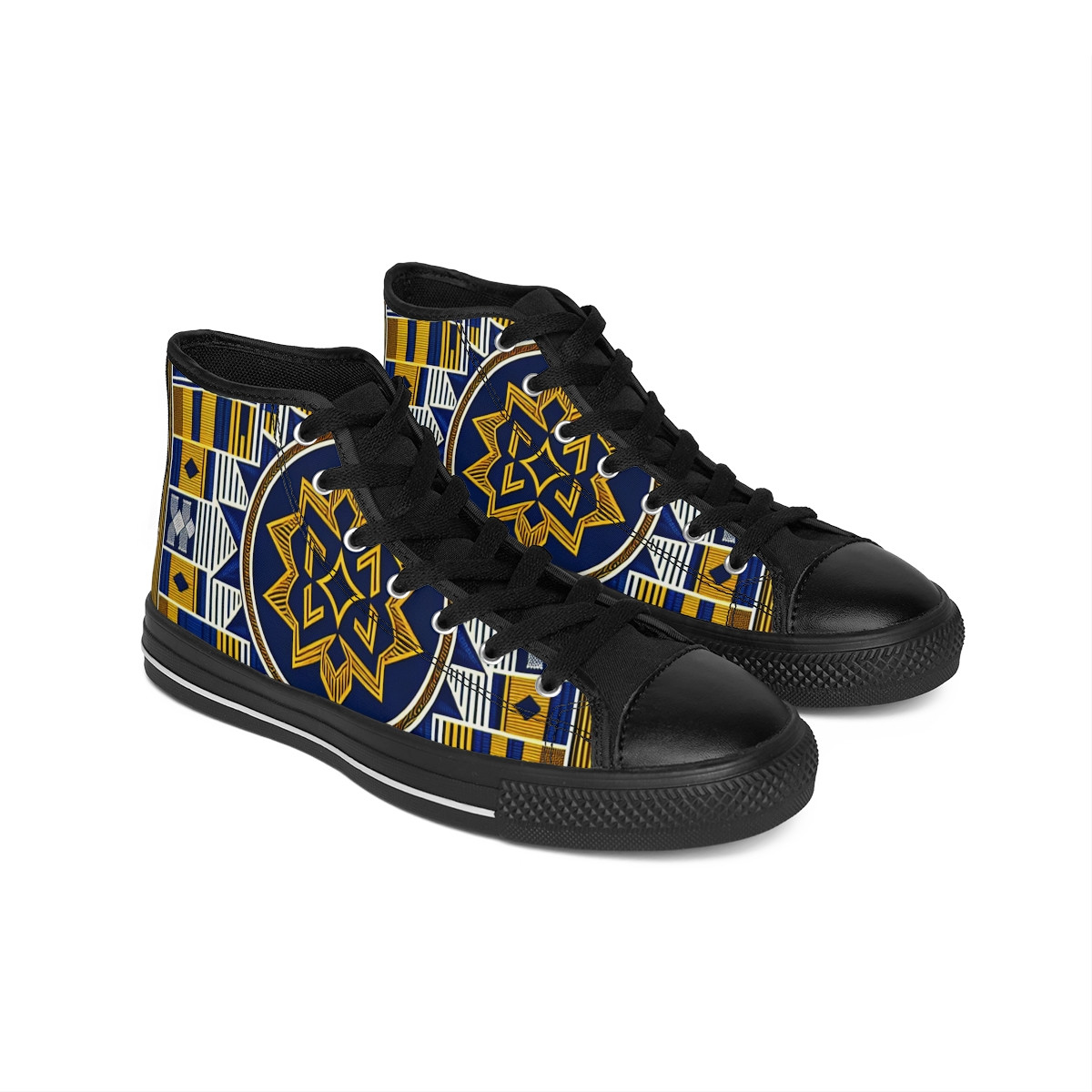 "AfroStride Kente Kicks" - Women's Classic Sneakers