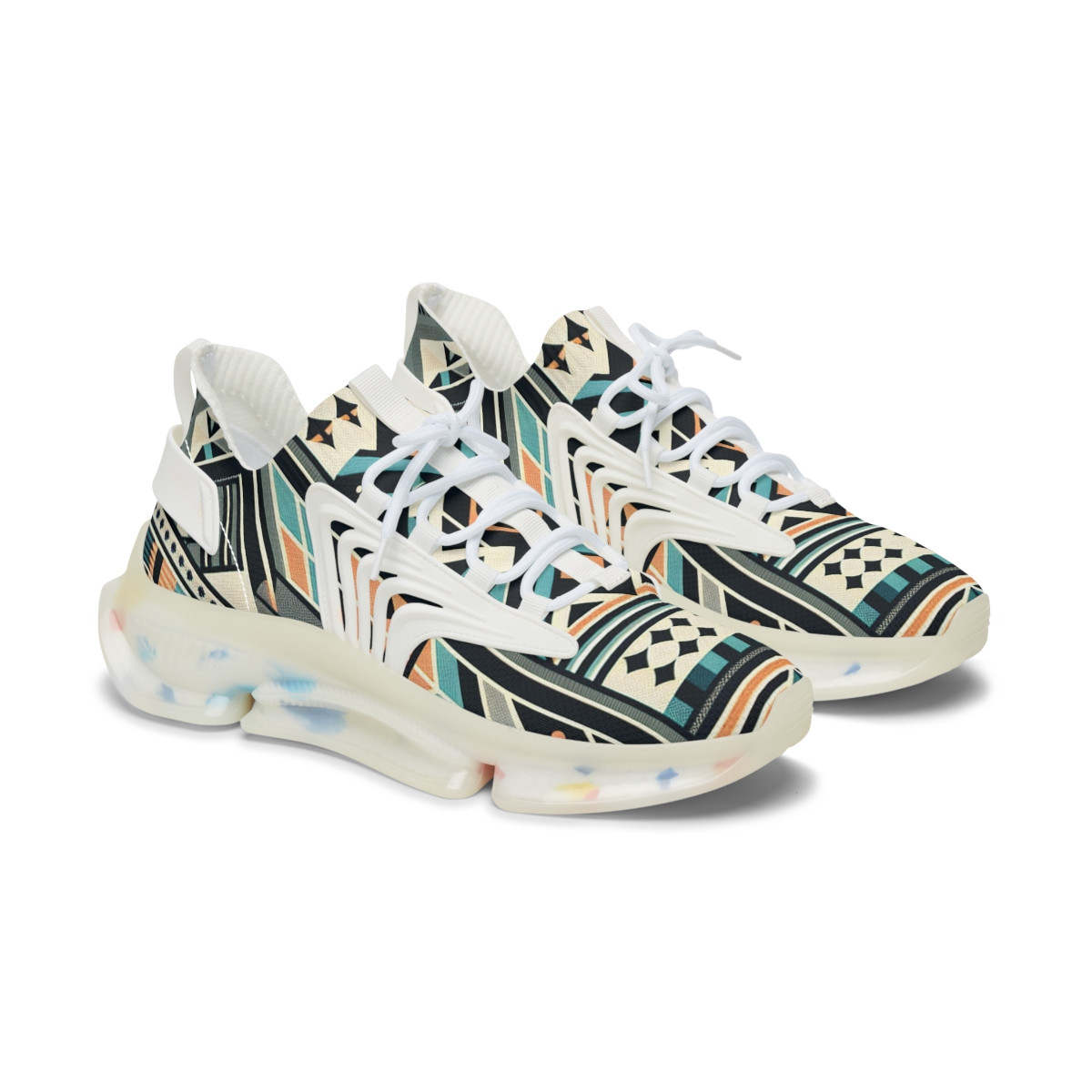 "Kinetic Kente Kicks" - Women's Mesh Sneaker